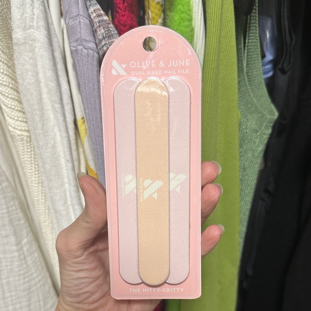 Dual Sided Nail File - Pink and Cream - Picture 1 of 2